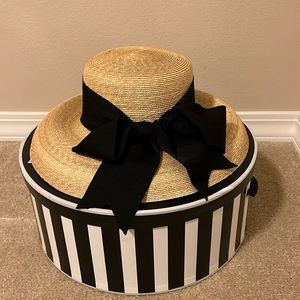 NWOT PETER BEATON WAUWINET LARGE BRIM - LEGHORN STRAW, NATURAL UNDERBRIM W/ BOX